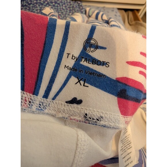 T by Talbots Multicolor XL Skort Zip Pockets Stretch Sailboats Women’s Athletic - Picture 9 of 9